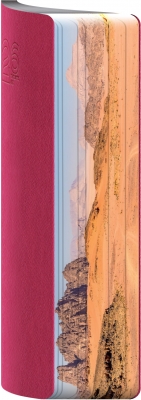 Agenda Herlitz datata 2026, A5, 352 pagini, coperta din piele sintetica, Premium Deluxe Loreto, culoare magenta, margini tiparite ghost